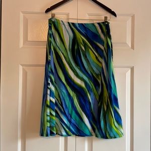 Watercolor elastic waist skirt